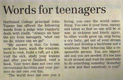 Newspaper Clipping Quoting Judges Response To Teens